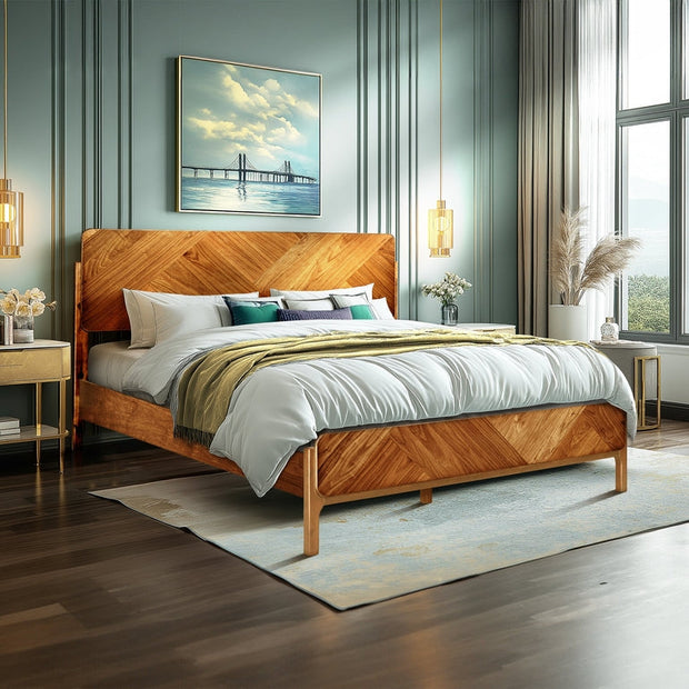 Bifrost Solid Wood Bed Frame With Headboard