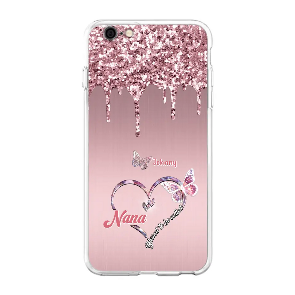 Custom Personalized Grandma Phone Case - Upto 10 Kids - Gift Idea For Mom/ Grandma/ Mother's Day - Case for iPhone/Samsung - Blessed To Be Called Nana