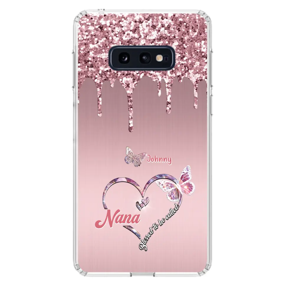 Custom Personalized Grandma Phone Case - Upto 10 Kids - Gift Idea For Mom/ Grandma/ Mother's Day - Case for iPhone/Samsung - Blessed To Be Called Nana