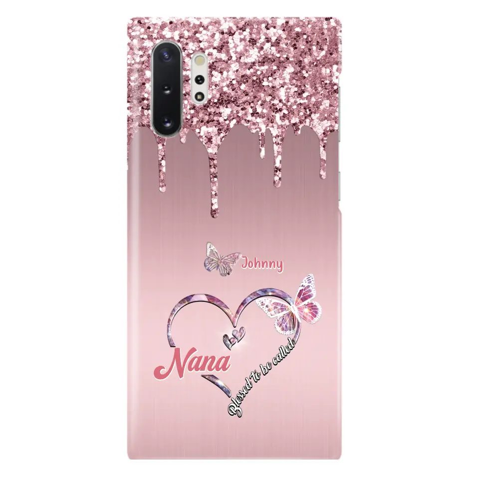 Custom Personalized Grandma Phone Case - Upto 10 Kids - Gift Idea For Mom/ Grandma/ Mother's Day - Case for iPhone/Samsung - Blessed To Be Called Nana