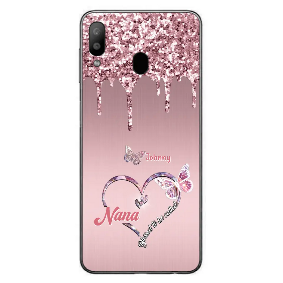 Custom Personalized Grandma Phone Case - Upto 10 Kids - Gift Idea For Mom/ Grandma/ Mother's Day - Case for iPhone/Samsung - Blessed To Be Called Nana