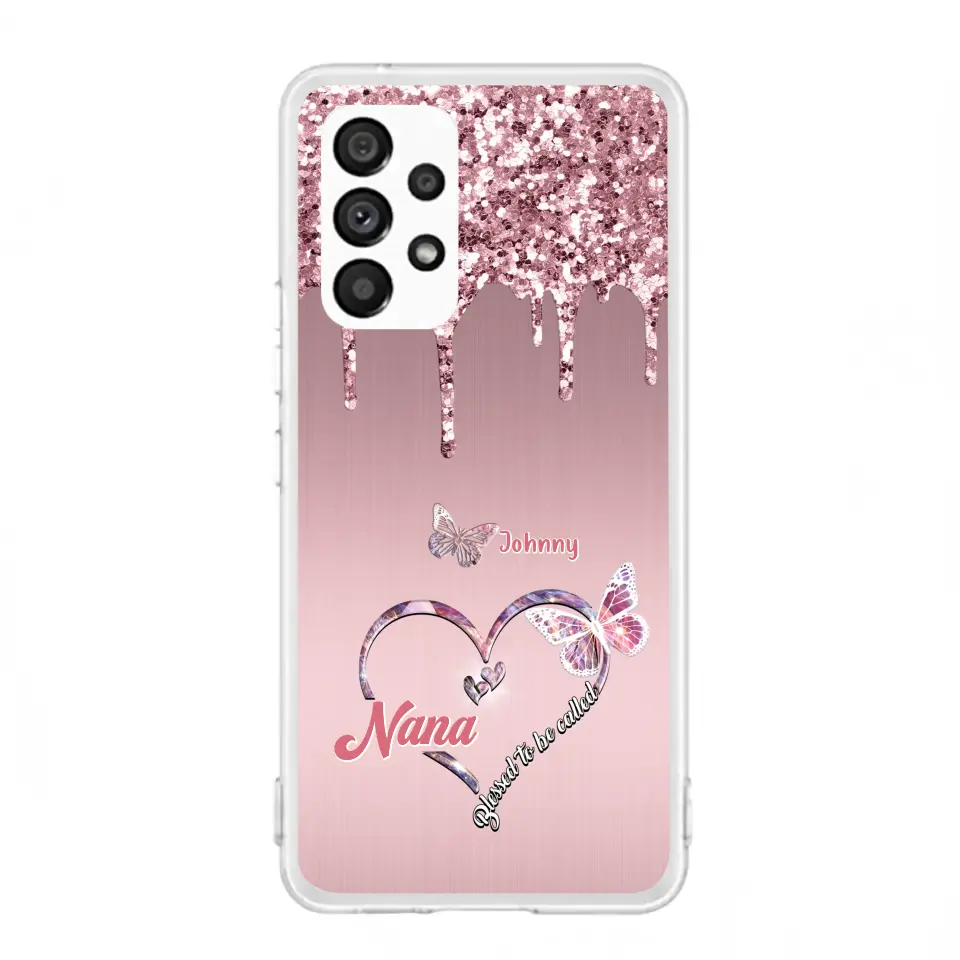 Custom Personalized Grandma Phone Case - Upto 10 Kids - Gift Idea For Mom/ Grandma/ Mother's Day - Case for iPhone/Samsung - Blessed To Be Called Nana