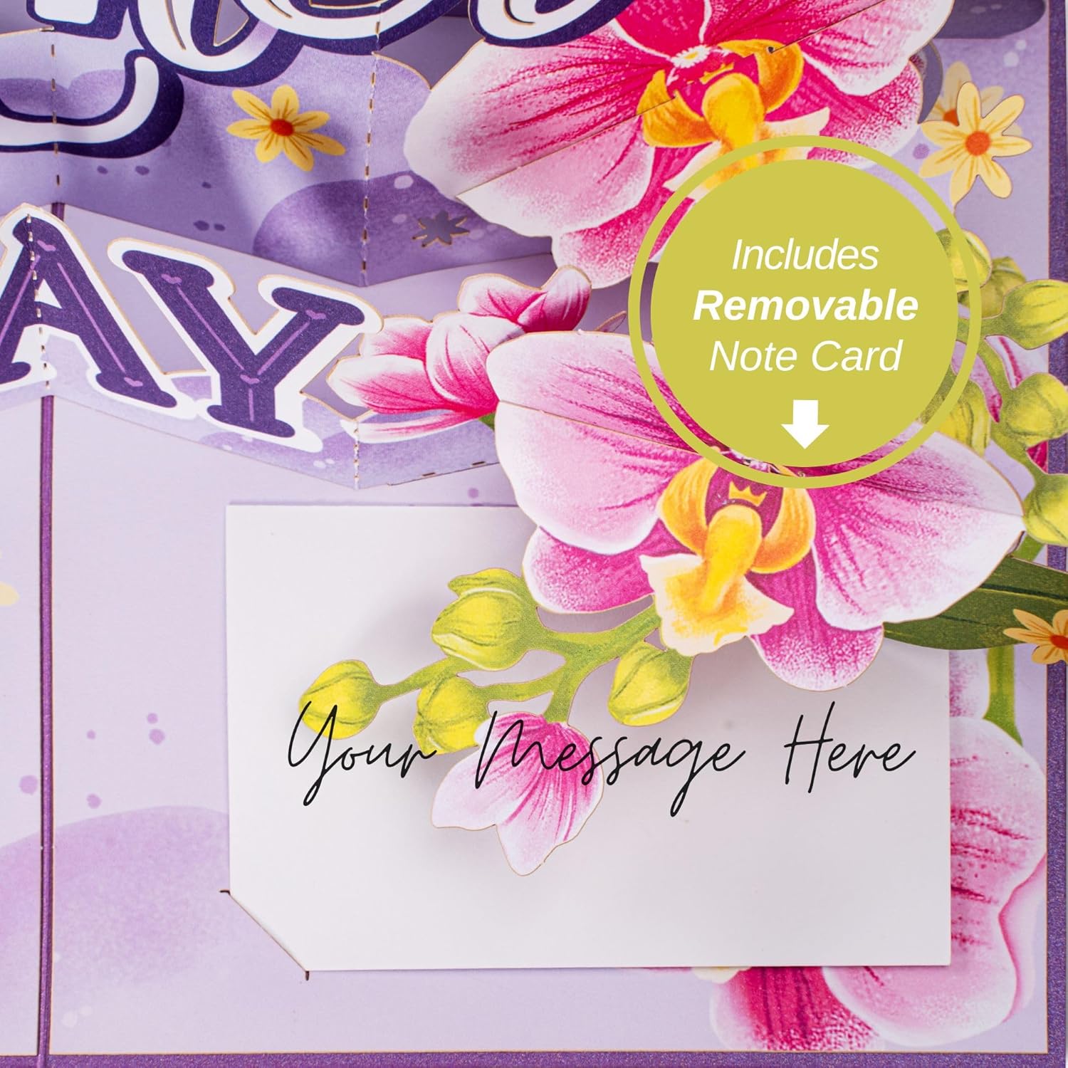 Happy Mothers Day Orchids Pop Up Card - 5