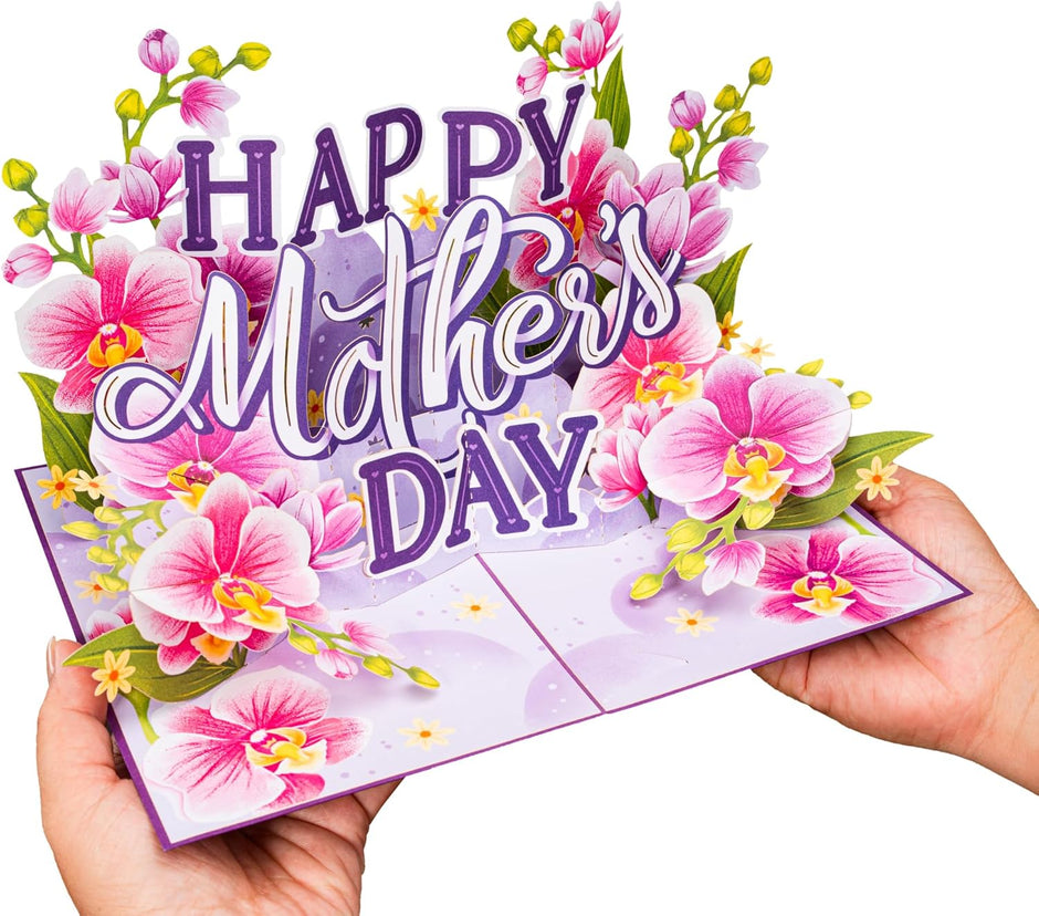 Happy Mothers Day Orchids Pop Up Card - 5