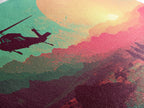 Sunset In The Iraqi Desert - OIF Art - Blackhawk Dustoff - Framed Canvas Print - Veteran Art - OEF, Operation Iraqi Freedom, Retro Military