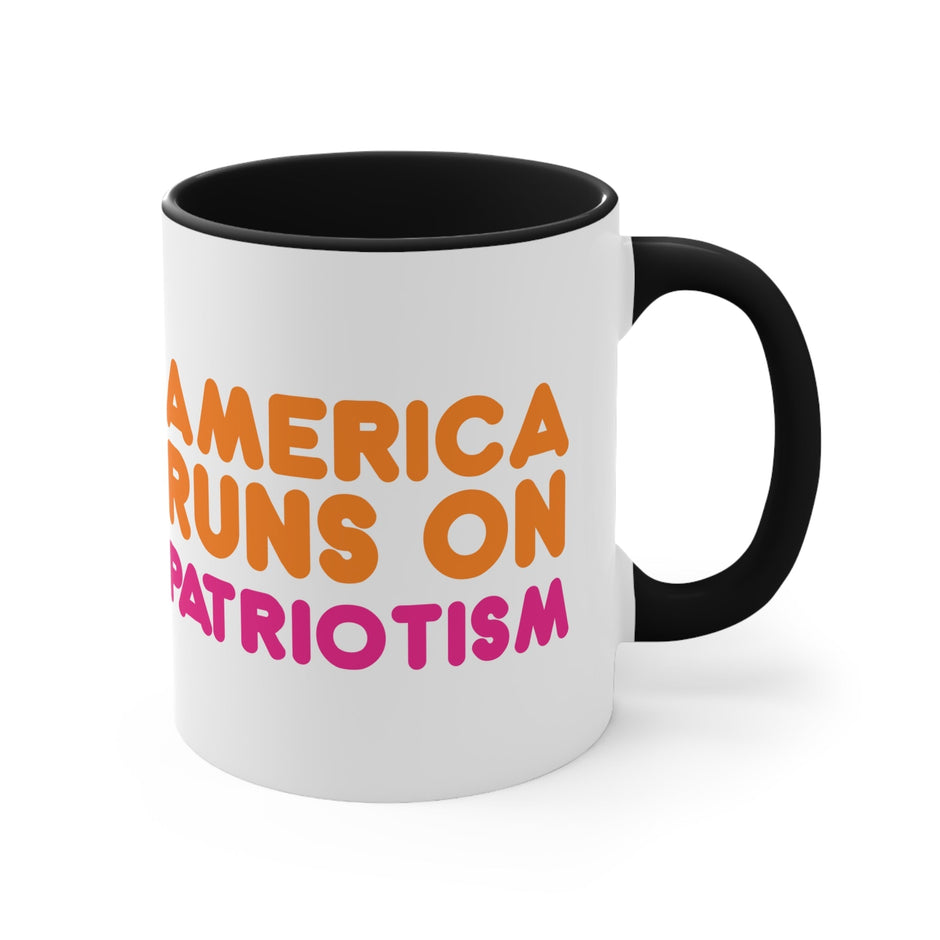 America Runs on Patriotism Mug (2 Sizes, 3 Colors)