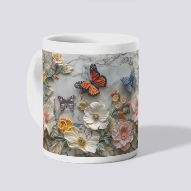 3D Printed Floral Butterflies Coffee Cups