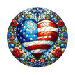 Round Stained Glass Patriotic Fabric Panel 5
