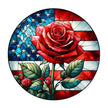 Round Stained Glass Patriotic Fabric Panel 21