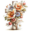 Old Rugged Floral Cross Fabric Panel 20