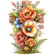 Old Rugged Floral Cross Fabric Panel 21