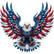 Patriotic Eagle Fabric Panel 10