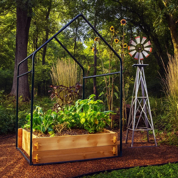 Cedar Raised Garden Bed with Greenhouse Cover