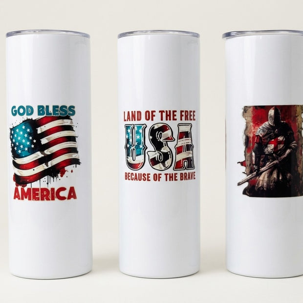 Patriotic Christian Tumblers Created by Roper Roots In House With Love and Integrity